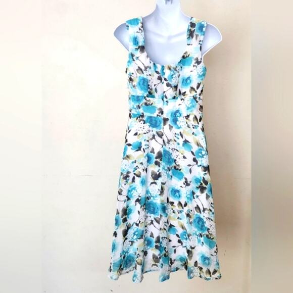 CONNECTED APPAREL Floral Print Sleeveless A-line Mini Dress Size 6P - Picture 3 of 9